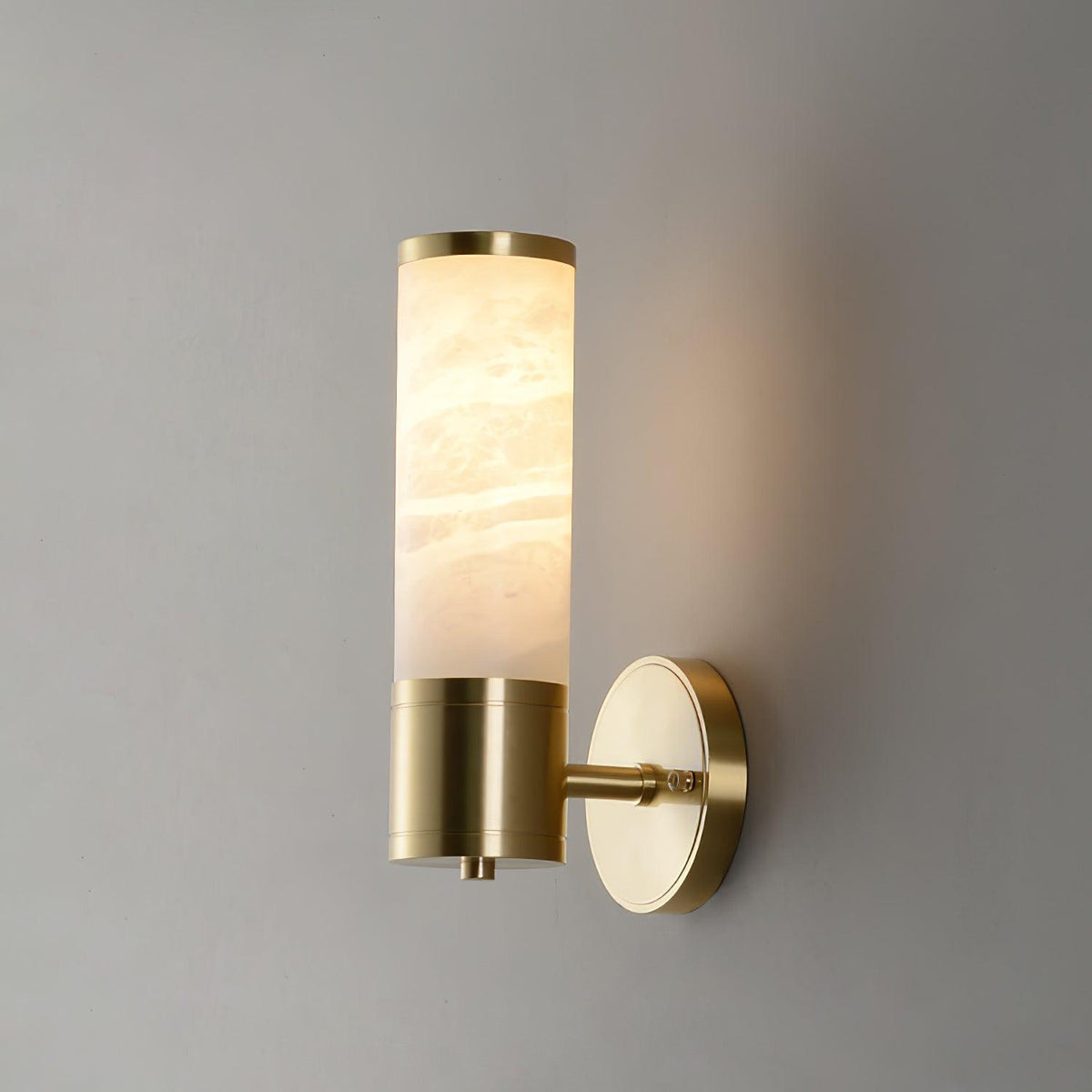 Alabaster Wall Lamp with Soft Glow — front view