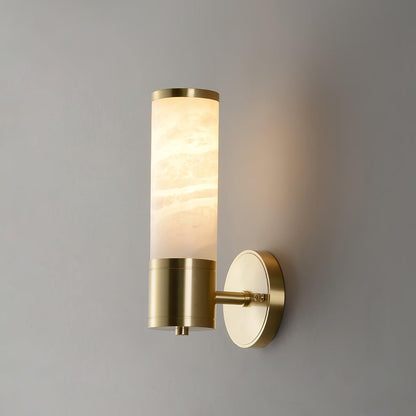 Alabaster Wall Lamp with Soft Glow — front view