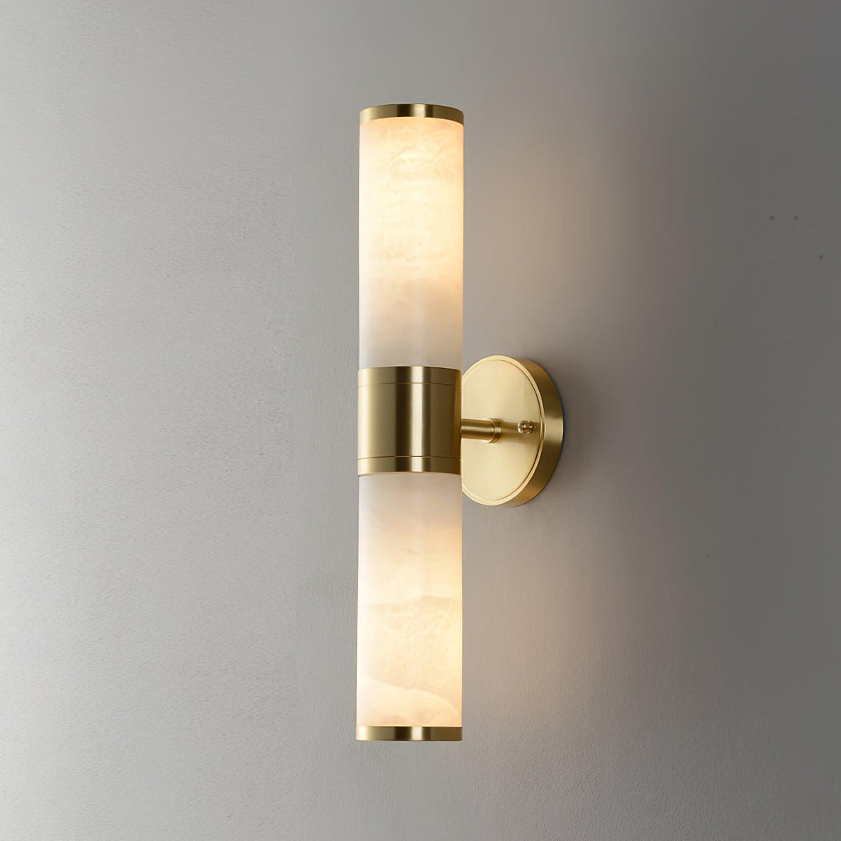 Alabaster Wall Lamp with Soft Glow — side view
