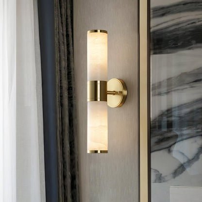 Alabaster Wall Lamp with Soft Glow — alternate angle