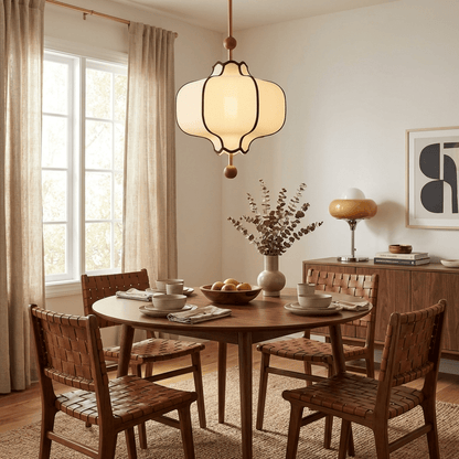 Fabric Shade Pendant Light with Soft Glow — lifestyle view