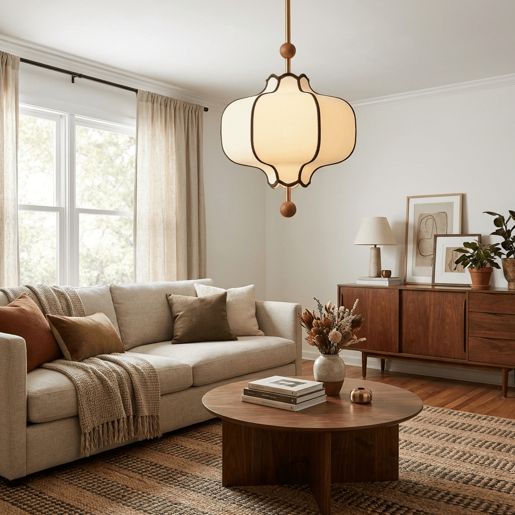Lantern Fabric Pendant Light Position 8