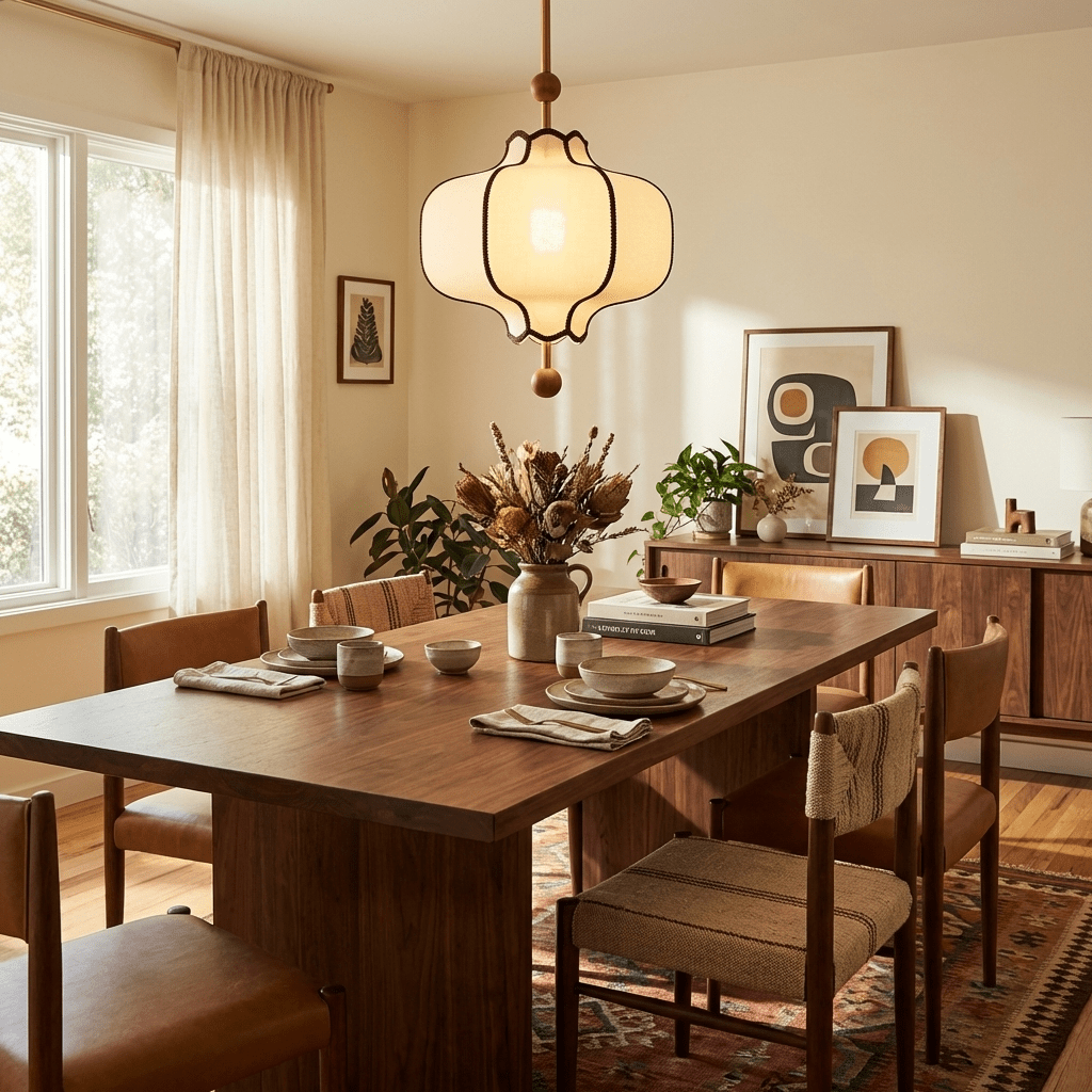 Fabric Shade Pendant Light with Soft Glow — alternate angle