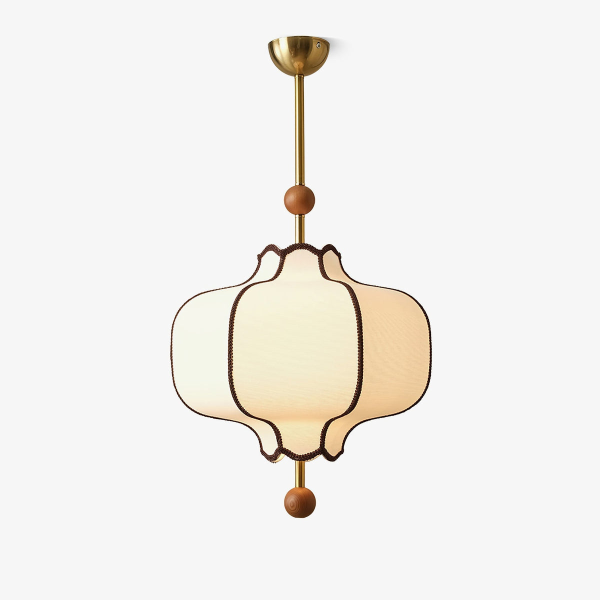 Fabric Shade Pendant Light with Soft Glow — front view