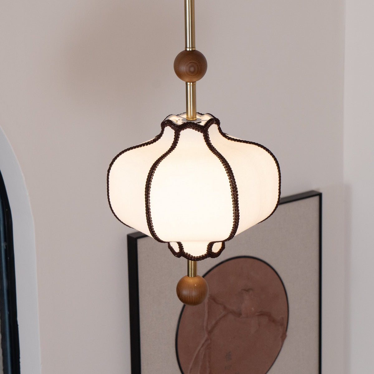 Lantern Fabric Pendant Light Position 30
