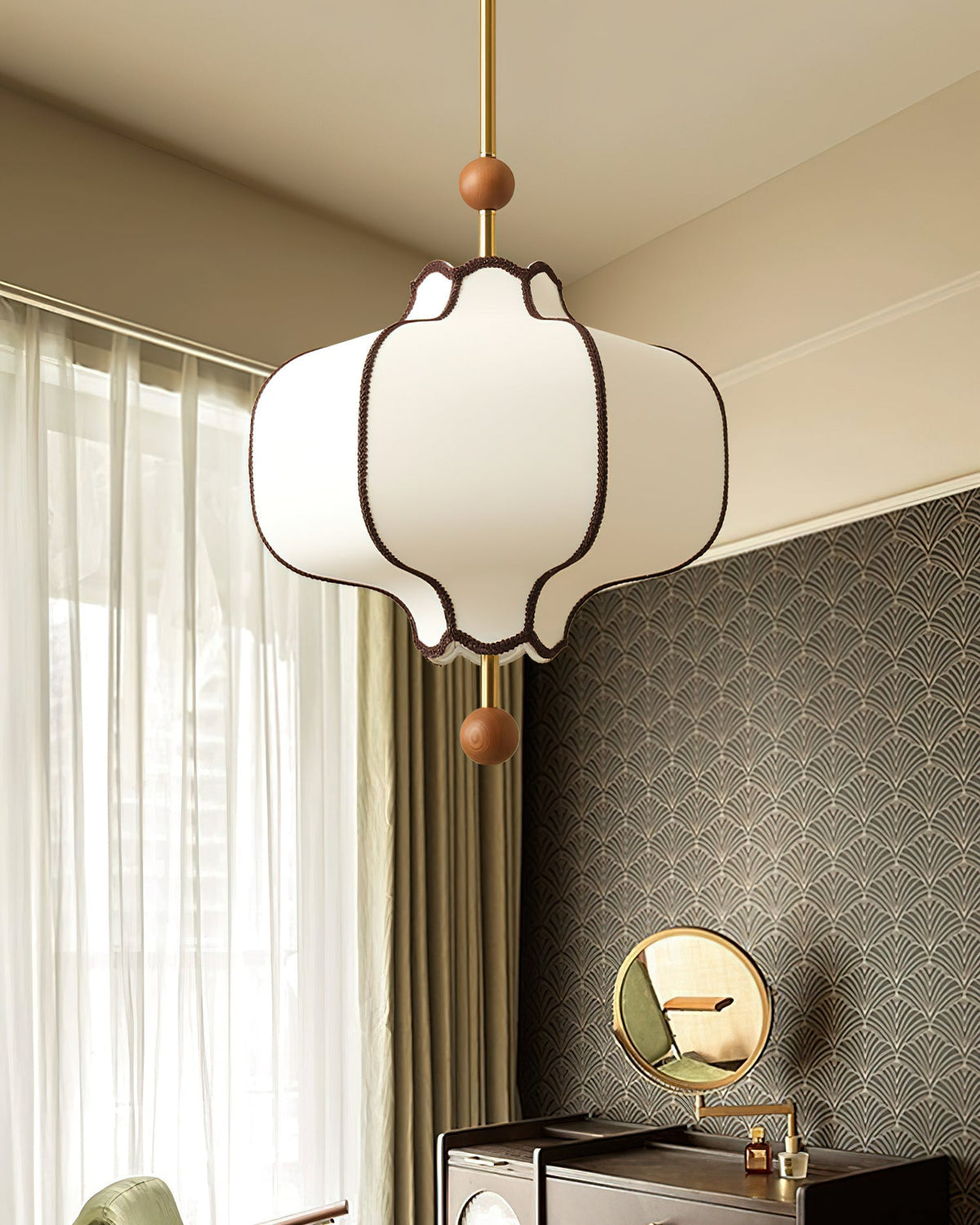 Lantern Fabric Pendant Light Position 19