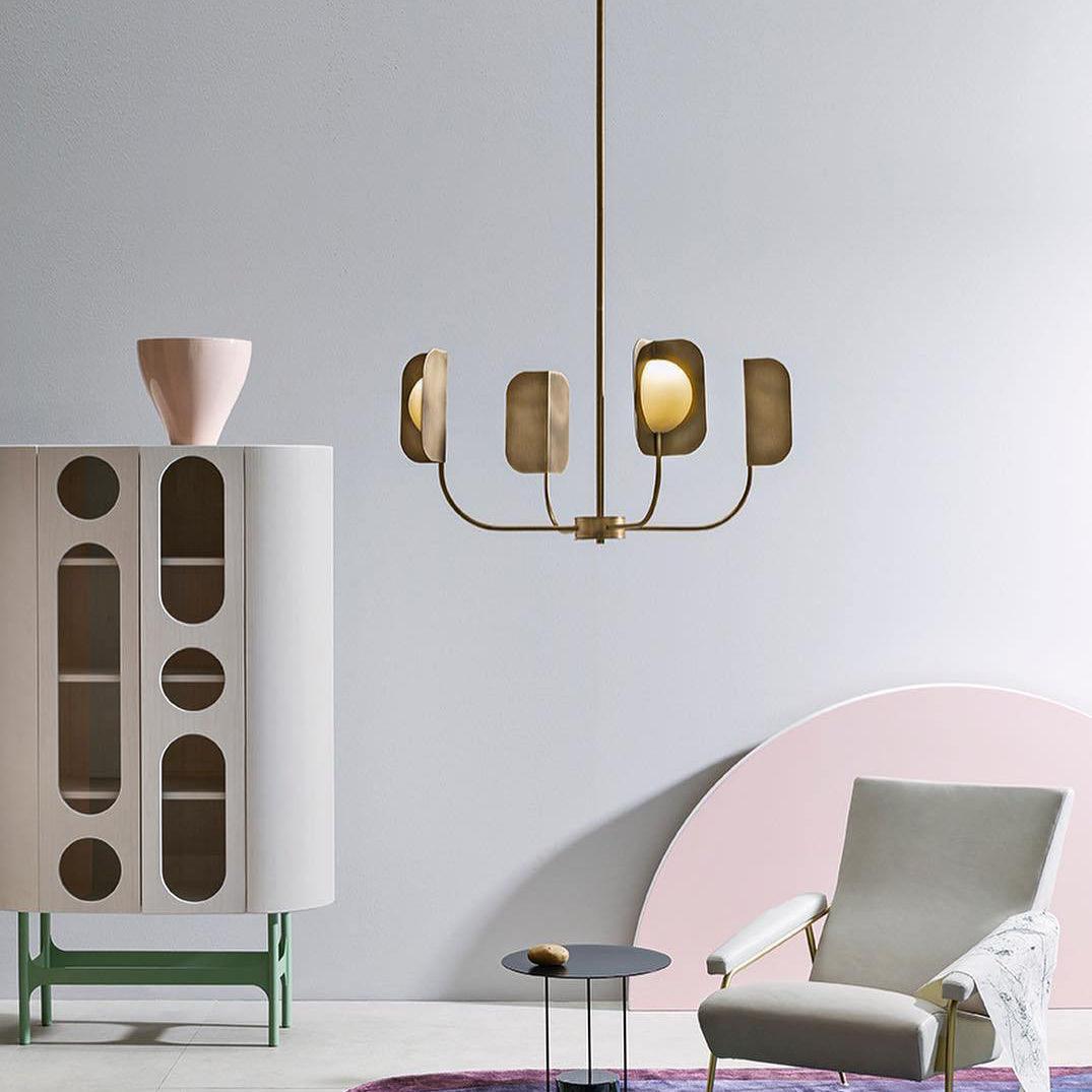 Leaf Folio Chandelier with Adjustable Brightness — front view
