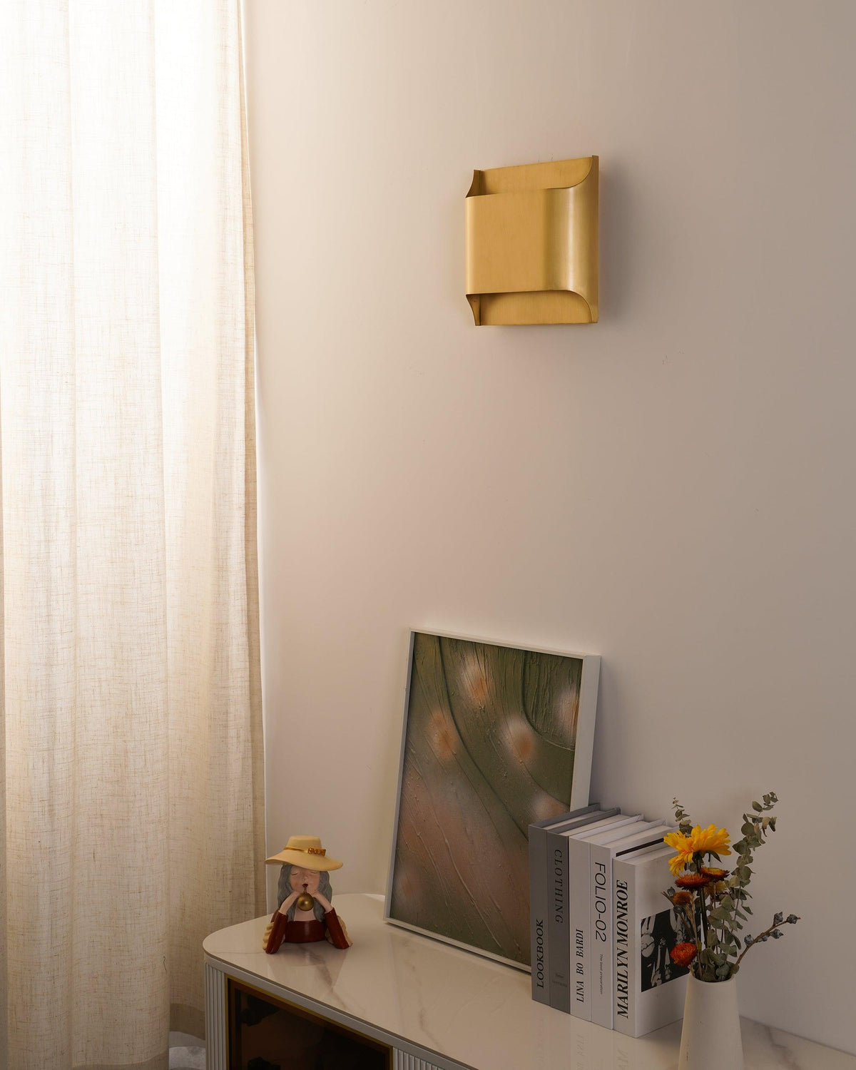 Brass Wall Lamp with Adjustable Light Direction