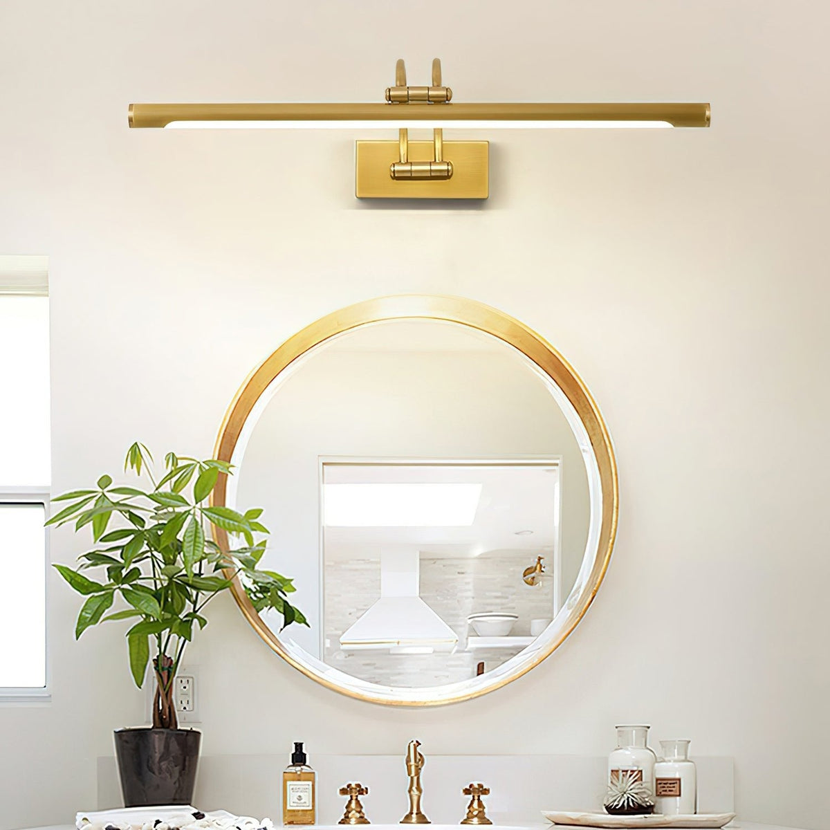 Sleek Linear Vanity Wall Light, Energy-Efficient — alternate angle
