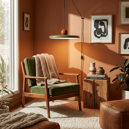 Plug-In Swag Pendant Light with Warm Glow — front view