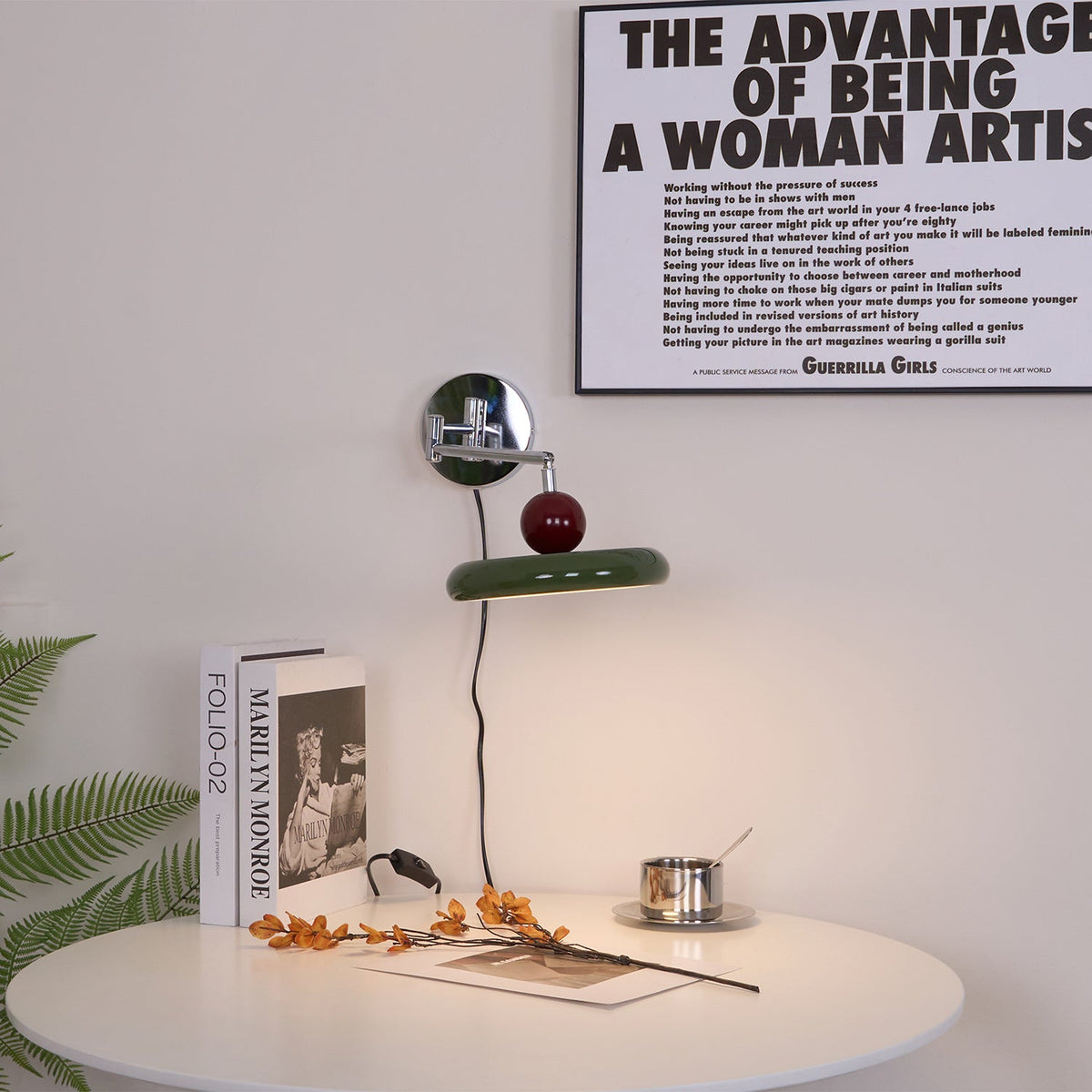 Plug-In Wall Lamp with Adjustable Brightness