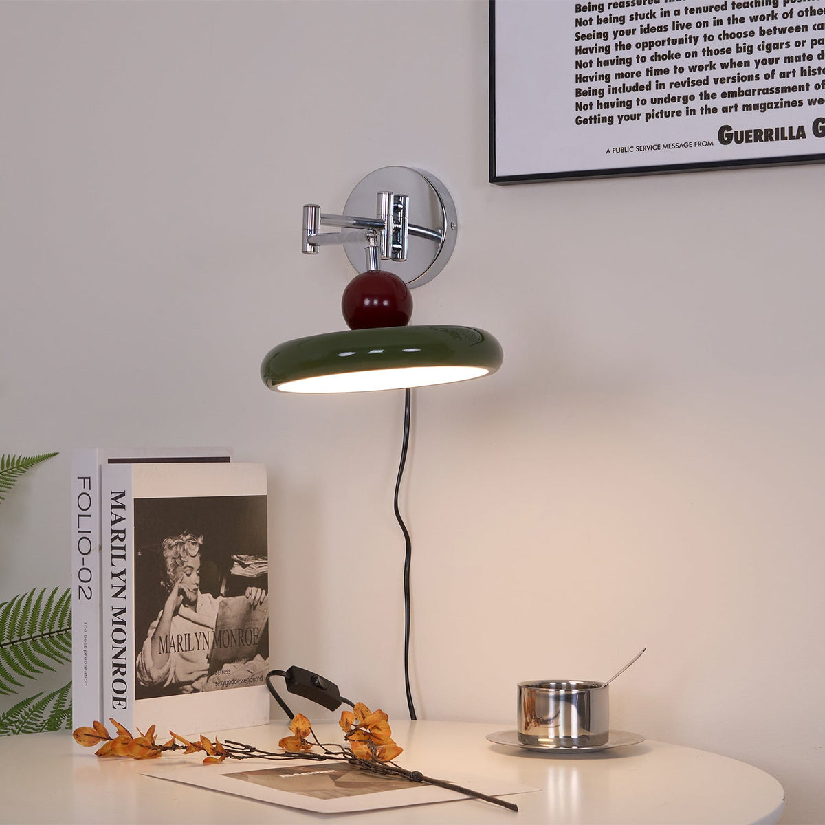 Plug-In Wall Lamp with Adjustable Brightness