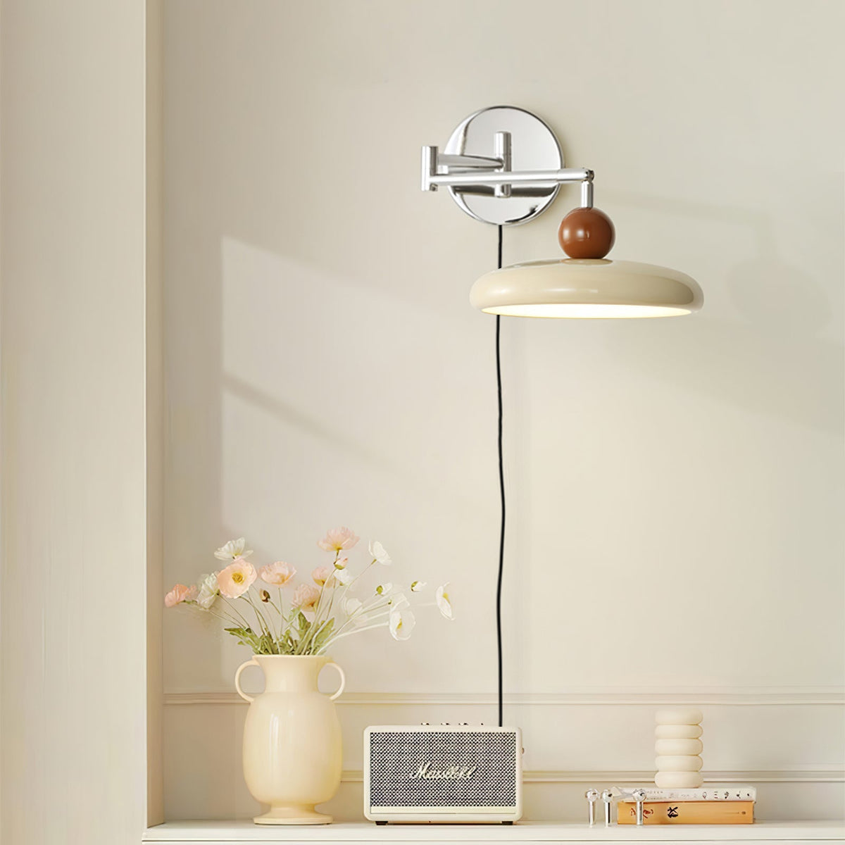 Plug-In Wall Lamp with Adjustable Brightness