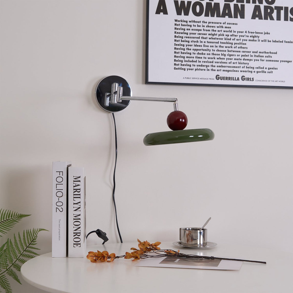Plug-In Wall Lamp with Adjustable Brightness