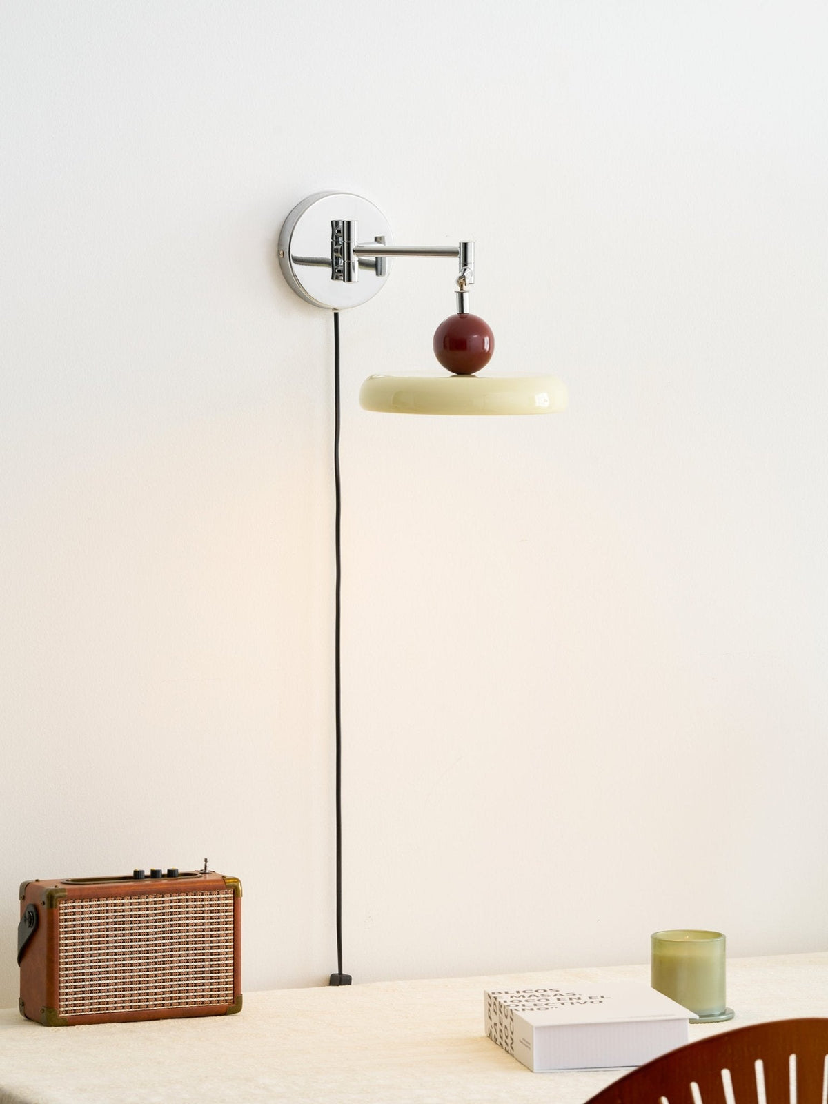 Plug-In Wall Lamp with Adjustable Brightness