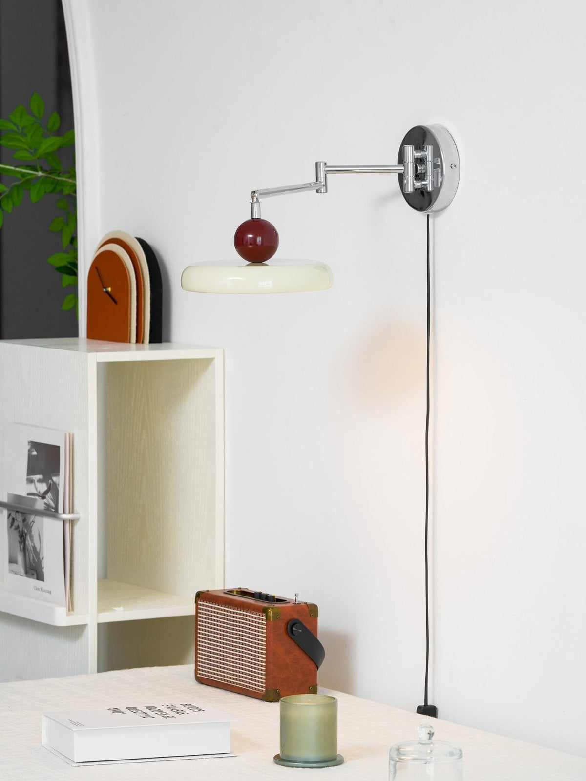 Plug-In Wall Lamp with Adjustable Brightness