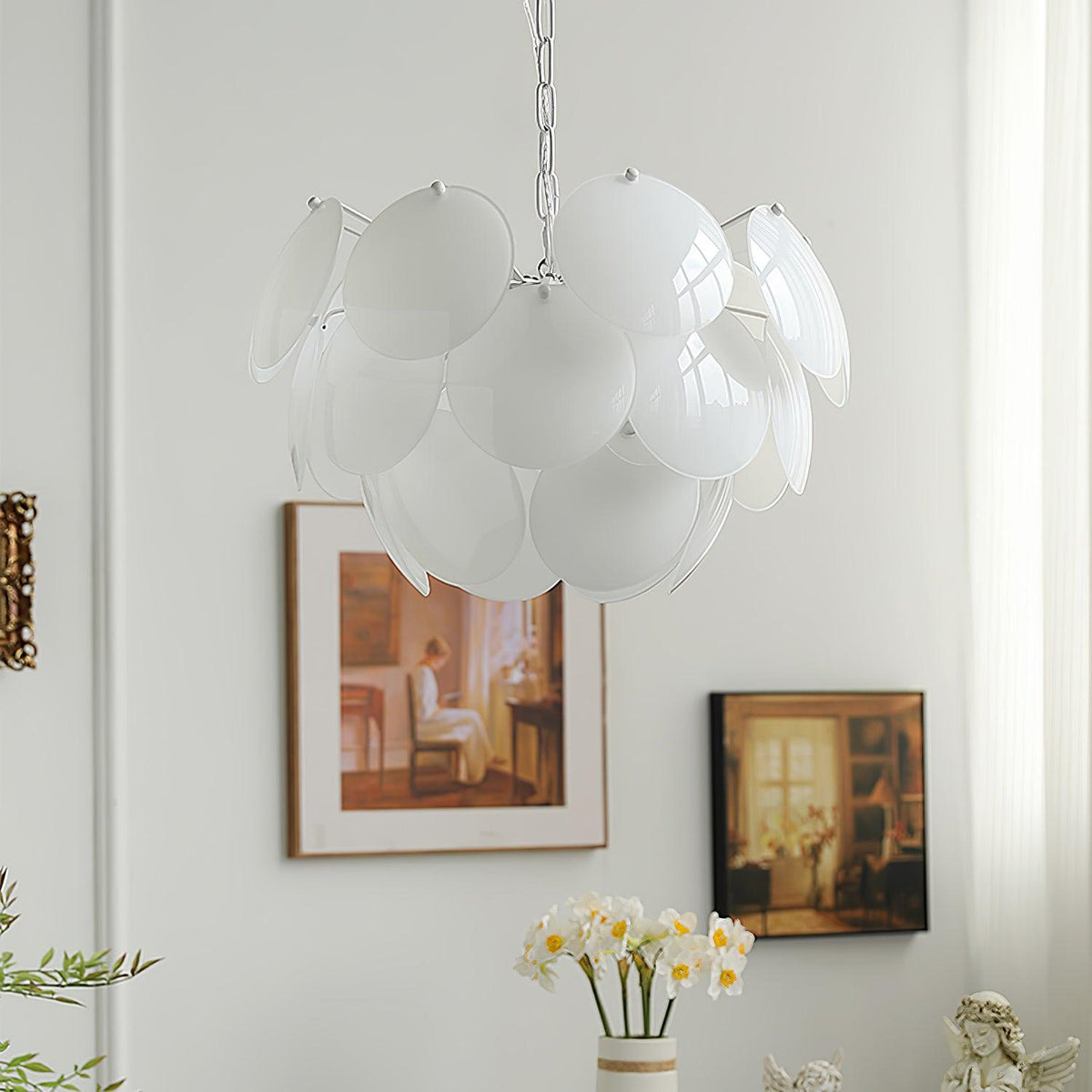 Petal Glass Chandelier with Adjustable Height