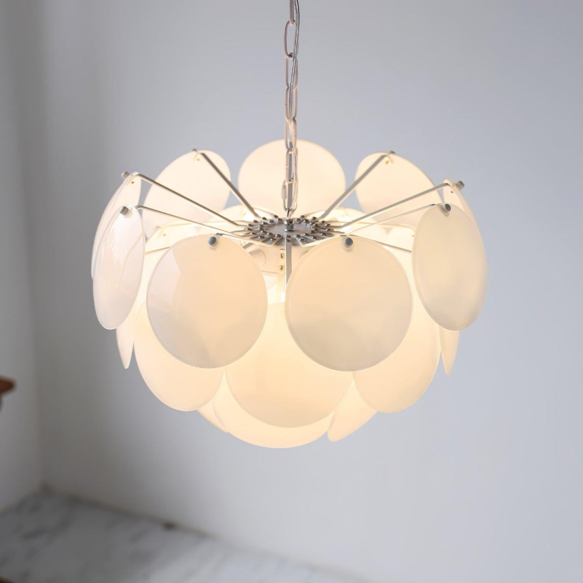 Petal Glass Chandelier with Adjustable Height