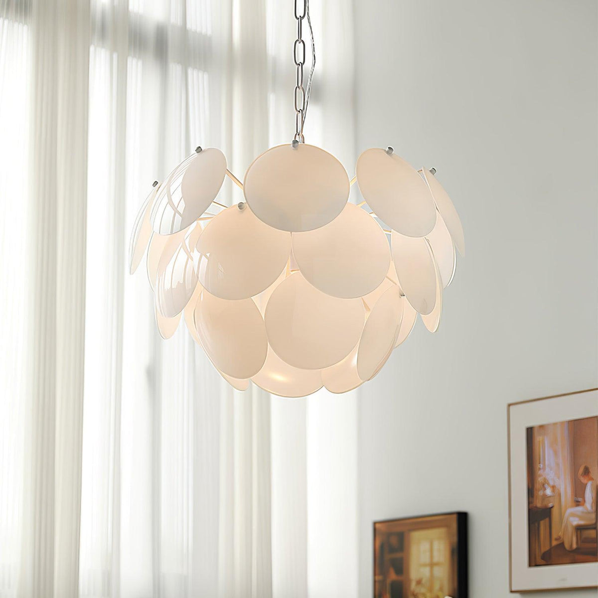 Petal Glass Chandelier with Adjustable Height
