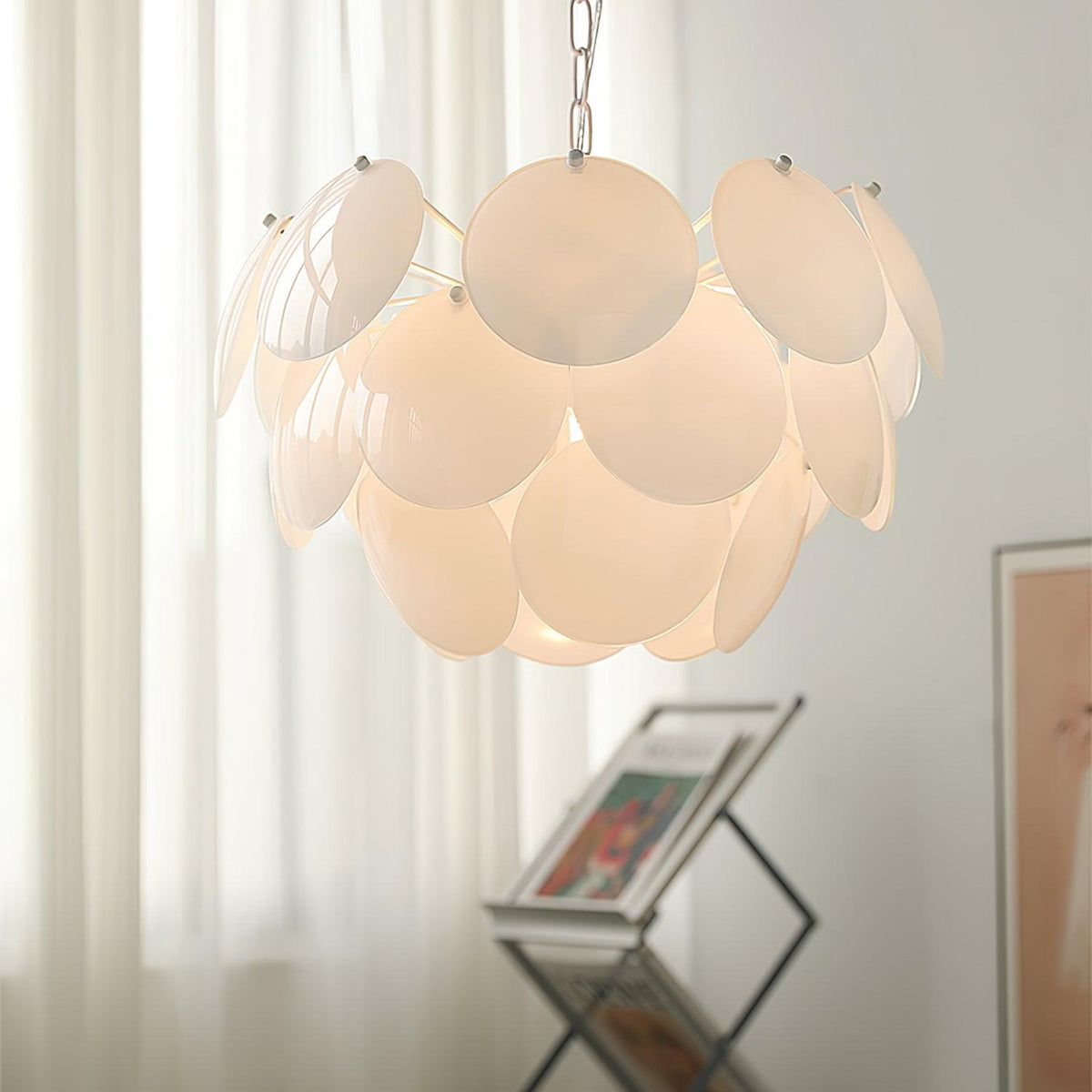 Petal Glass Chandelier with Adjustable Height