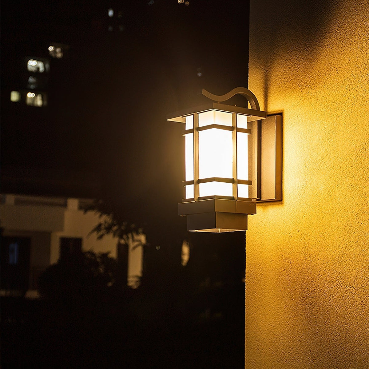 Outdoor Wall Lantern, Weather-Resistant Design — side view