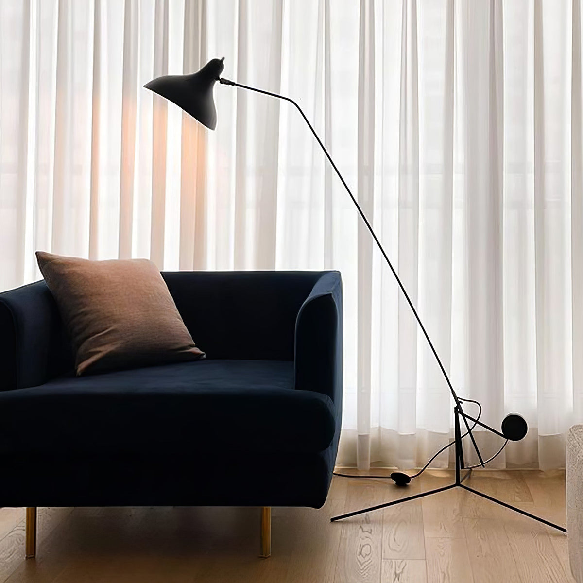 Mantis Arm Floor Lamp - Adjustable Height, LED Light for Modern Spaces — alternate angle