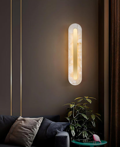 Alabaster Rounded Wall Light, Soft Glow