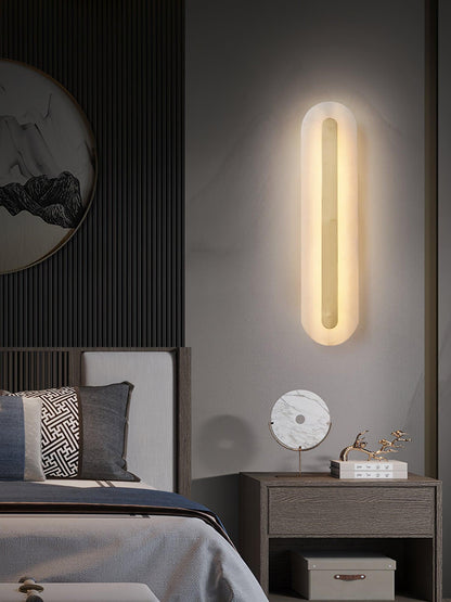 Alabaster Rounded Wall Light, Soft Glow
