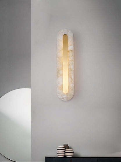 Alabaster Rounded Wall Light, Soft Glow