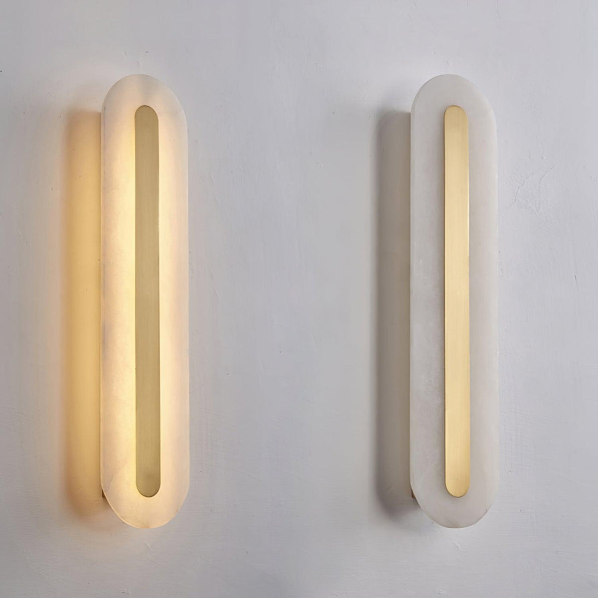Alabaster Rounded Wall Light, Soft Glow