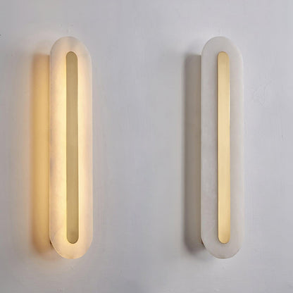 Alabaster Rounded Wall Light, Soft Glow