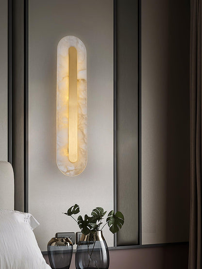 Alabaster Rounded Wall Light, Soft Glow