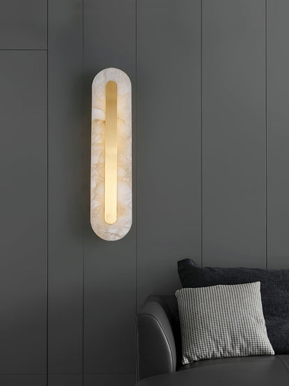 Alabaster Rounded Wall Light, Soft Glow