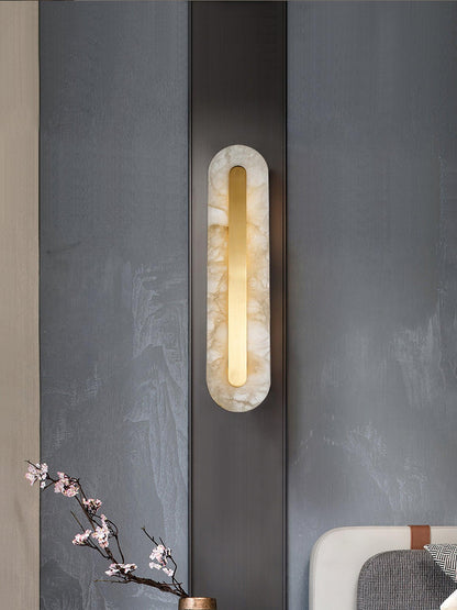Alabaster Rounded Wall Light, Soft Glow