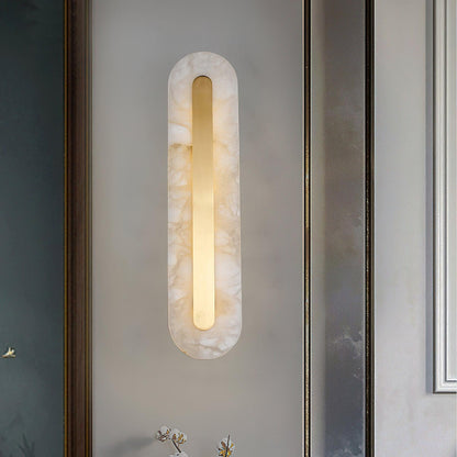 Alabaster Rounded Wall Light, Soft Glow
