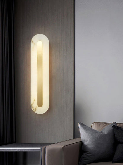 Alabaster Rounded Wall Light, Soft Glow