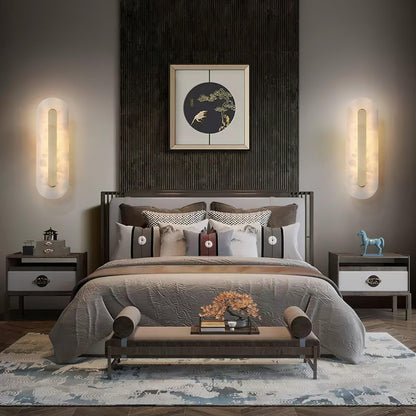Alabaster Rounded Wall Light, Soft Glow