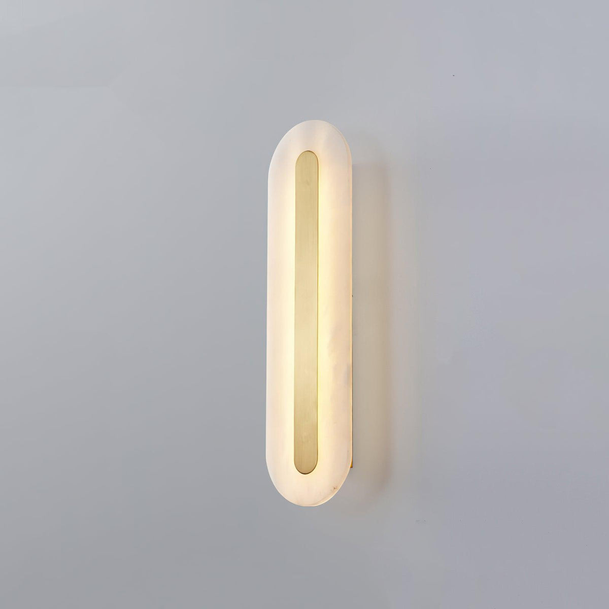 Alabaster Rounded Wall Light, Soft Glow — side view