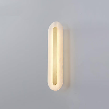 Alabaster Rounded Wall Light, Soft Glow — side view