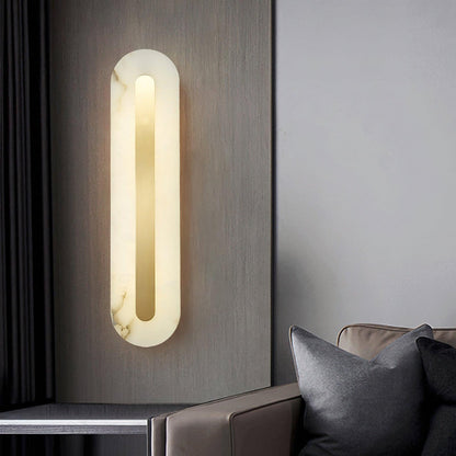 Alabaster Rounded Wall Light, Soft Glow