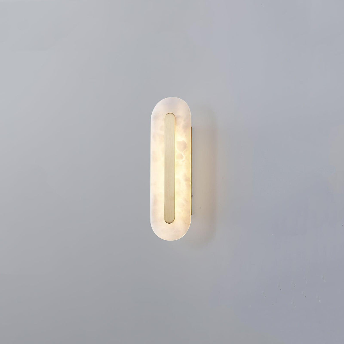 Alabaster Rounded Wall Light, Soft Glow — front view