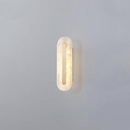 Alabaster Rounded Wall Light, Soft Glow — front view