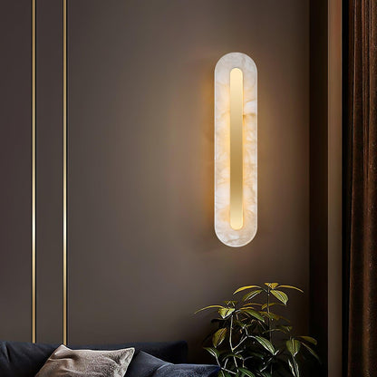 Alabaster Rounded Wall Light, Soft Glow