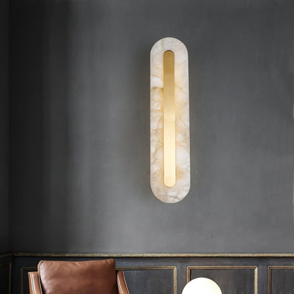 Alabaster Rounded Wall Light, Soft Glow