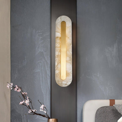 Alabaster Rounded Wall Light, Soft Glow