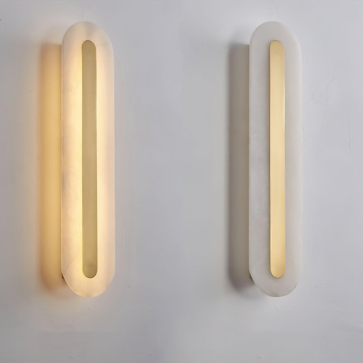 Alabaster Rounded Wall Light, Soft Glow