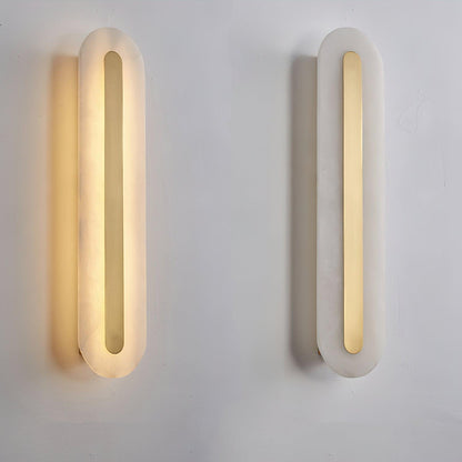 Alabaster Rounded Wall Light, Soft Glow