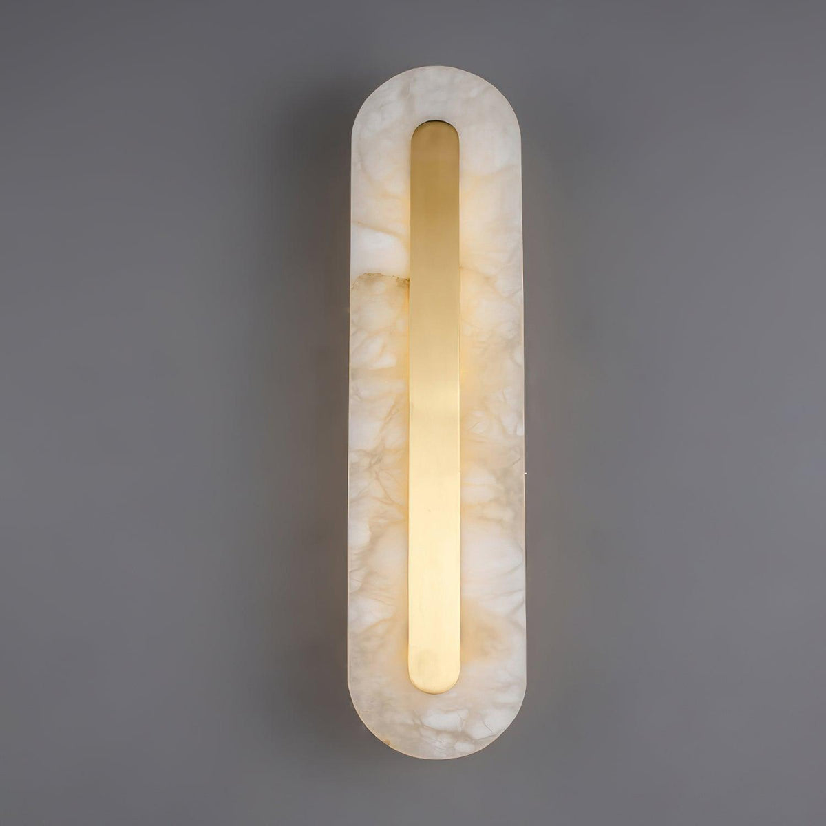 Alabaster Rounded Wall Light, Soft Glow