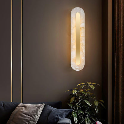 Alabaster Rounded Wall Light, Soft Glow