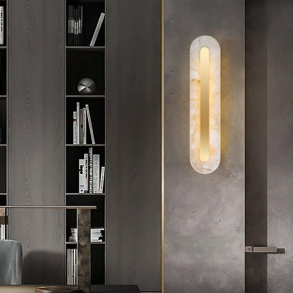 Alabaster Rounded Wall Light, Soft Glow
